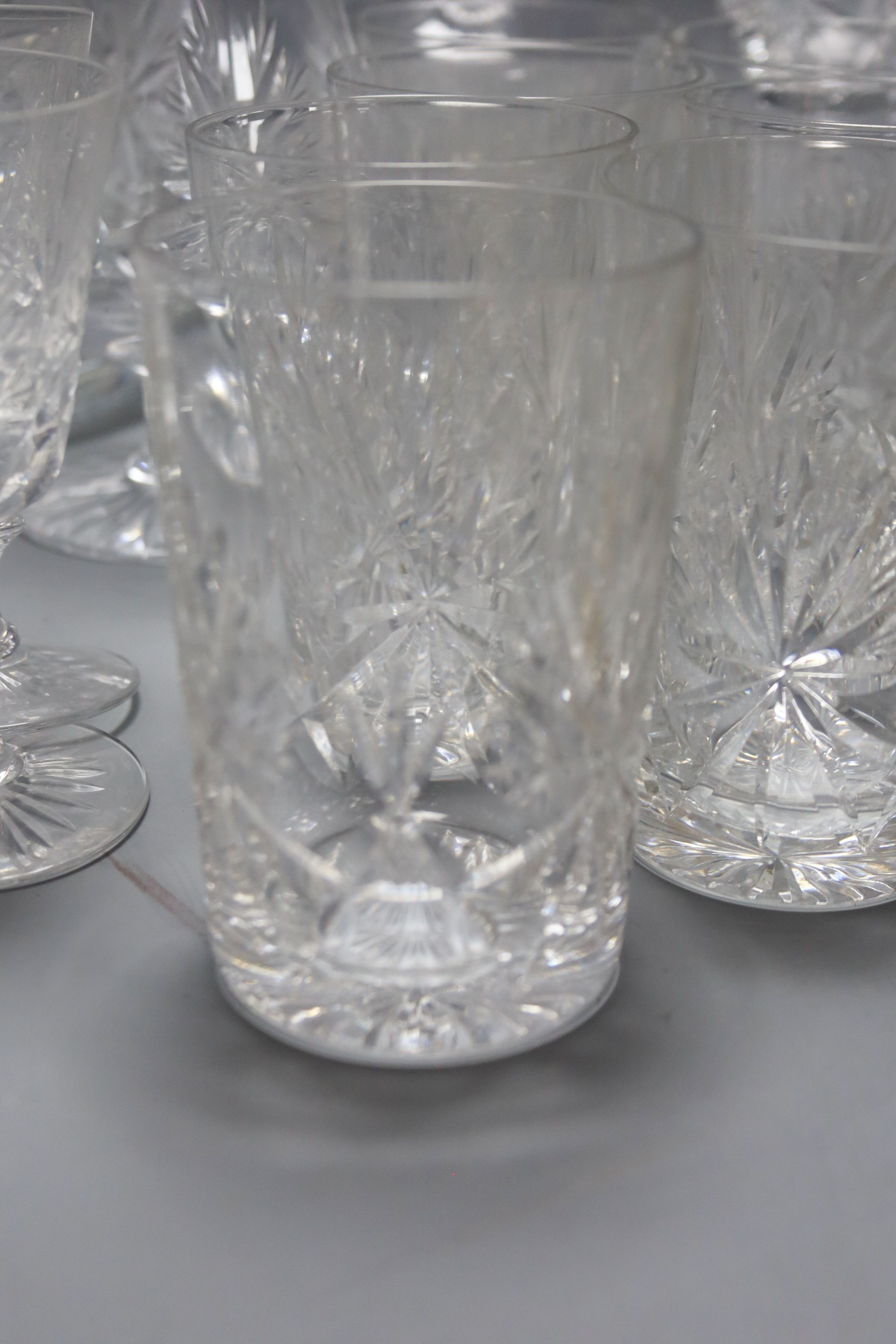 An assortment of ceramic and glass tableware. Also to include 18 pierced silver sweetmeet dishes